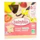 BABYBIO Fruits - Gourde pomme, fraise, vanille dès 6 mois 4x90g - Illustration n°1