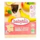 BABYBIO Fruits - Gourde pommes, abricots, banane d&egrave;s 6 mois 4x90g - Illustration n&deg;1