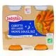 BABYBIO Repas du Soir - Petits pots carottes, patate douce, blé dès 6 mois 2x200g - Illustration n°1
