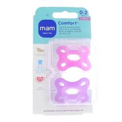 MAM Comfort - Sucettes nouveau né +0mois lot de 2 rose