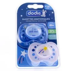 DODIE Sucettes anatomiques nuit +18 mois rose n°a97