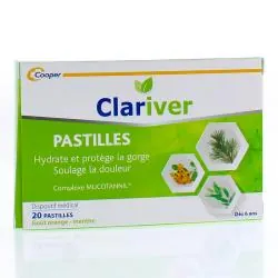 CLARIVER Pastilles gorge goût orange menthe x20