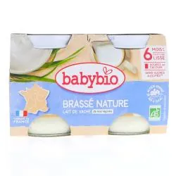BABYBIO Desserts lactés - Brassé nature bio +6mois 2x130g