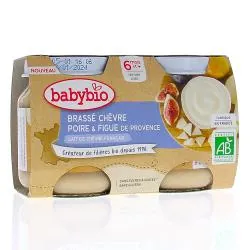 BABYBIO Desserts lactés - Brassé chèvre poire et figue bio +6mois 2x130g
