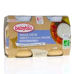 BABYBIO Desserts lactés - Brassé chèvre abricot banane bio +6mois 2x130g