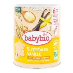 BABY BIO 5 Céréales Vanille dès 6 mois Boite 220g