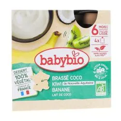 BABYBIO Desserts végétaux - Brassé coco kiwi banane bio +6mois 4x85g
