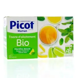 PICOT Tisane allaitement bio saveur Menthe douce citron vert x20 sachets