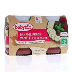 BABYBIO Fruits - Pot banane fraise menthe bio +6mois 2x130g