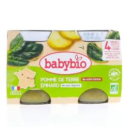 BABYBIO Légumes - Pot pomme de terre épinard bio +4mois 2x130g