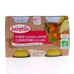 BABYBIO Fruits - Pot pomme clémentine bio +6mois 2x130g