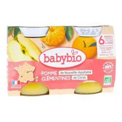 BABYBIO Fruits - Pot pomme clémentine bio +6mois 2x130g