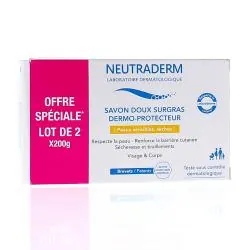 NEUTRADERM Savon doux Surgras dermo-protecteur lot de 2 x 200g