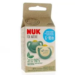 NUK For nature Sucettes vertes x2 6-18 mois vert