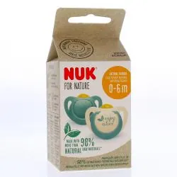 NUK For nature Sucettes x2 0-6mois vert