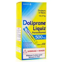 DOLIPRANE Liquiz 500mg Solution buvable x 12 sachets