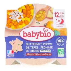 BABYBIO Repas du Soir - Petit plat Marmite de potager, Butternut dès 12 mois 230g