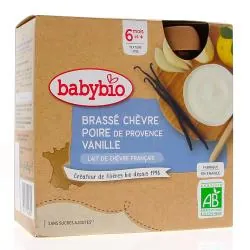 BABYBIO Brassé chèvre poire vanille bio +6mois 4x85g
