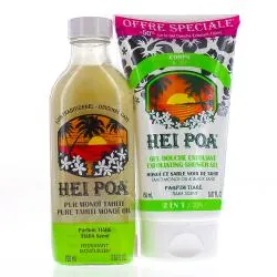 HEI POA Pur monoï de tahiti aux fleurs de tiaré 100 ml + gel douche exfoliant 150ml