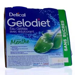 DELICAL Gelodiet - Eau gélifiée avec édulcorant saveur menthe 4x120g