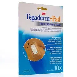 3M Tegaderm+Pad Professional care Pansement transparent avec compresse 10 pansements 9cm x 10cm