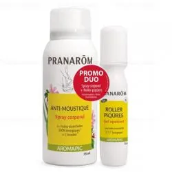 PRANAROM Aromapic Duo spray anti moustique bio 75ml + roller après piqures bio 15ml