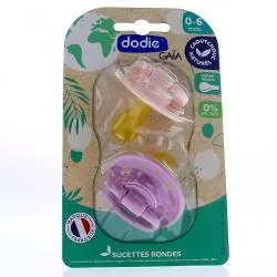 DODIE Sucettes duo ronde 0-6 mois rose / rose clair
