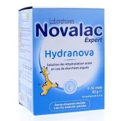 NOVALAC Hydranova Solution de réhydratation oral 0-36mois 65g
