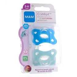 MAM Comfort sucettes 2-6mois x2 bleu