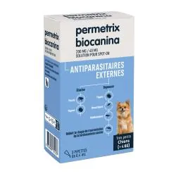 BIOCANINA Antiparasitaire externe - Permetrix très petits chiens x3 pipettes de 0.4ml