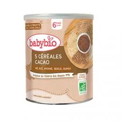 BABYBIO 5 Céréales cacao au quinoa bio 6 mois et + pot de 220g