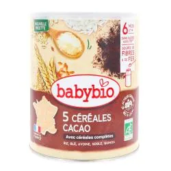 BABYBIO 5 Céréales Cacao 6 mois et + pot de 220g