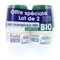 ETIAXIL Déodorant antitranspirant végétal au thé vert bio 2 x 50ml