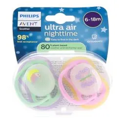 AVENT Ultra Air - Sucettes nuit 6-18 mois