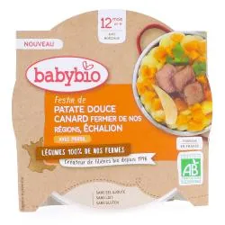 BABYBIO Repas du midi - Assiette patate douce canard et echalion dès +12mois Bio 230g