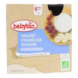 BABYBIO Desserts Lactés - Brassé framboise banane bio dès 6mois 4x85g