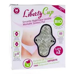 LIBERTY CUP Serviette hygiénique lavable Taille M Lot de 2