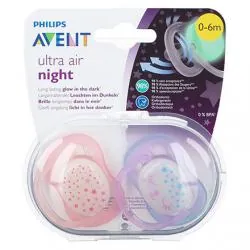 AVENT Sucettes Ultra Air Night 0-6 mois