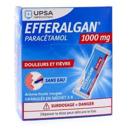 EFFERALGAN 1g granulés fruits rouges x8sachets