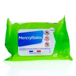 MERCRYL Soins - Désinfection de la peau et des surfaces lisses x30 lingettes