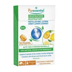 PURESSENTIEL Pastilles Respiratoire Gorge Miel-Citron bio x20