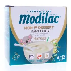 MODILAC Mon 1er dessert sans lait nature - De 6 à 12 mois x10 Sachets
