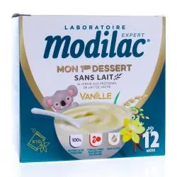 MODILAC Mon 1er dessert sans lait vanille - De + 12 mois x10 Sachets
