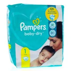 PAMPERS Baby dry 12h Taille 1 - 21 couches