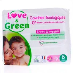 LOVE & GREEN Couches écologiques Taille 6 - 34 couches