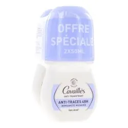 CAVAILLES Anti-transpirant - Déodorant Anti-traces 48h Bergamote Musquée Roll On 50ml lot de 2