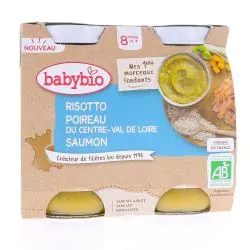 BABYBIO Repas du midi - Petits pots Risotto poireau saumon 8mois et + 2x200g