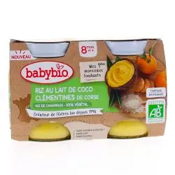 BABYBIO Riz au lait de coco et clémentines +8mois 2x130g