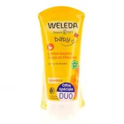 WELEDA Calendula crème lavante corps & cheveux bébé bio lot 200ml x2