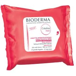 BIODERMA Créaline - H2O lingettes dermatologiques paquet de 25 lingettes